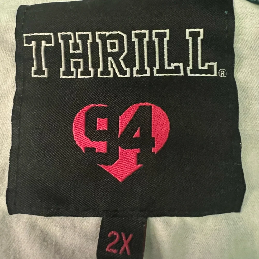 THRILL 94 CURVY GIRL BY ASHLEY STEWART  Acid Wash  DENIM BLUE COLOR RUCHE SZ 2X - Picture 3 of 5